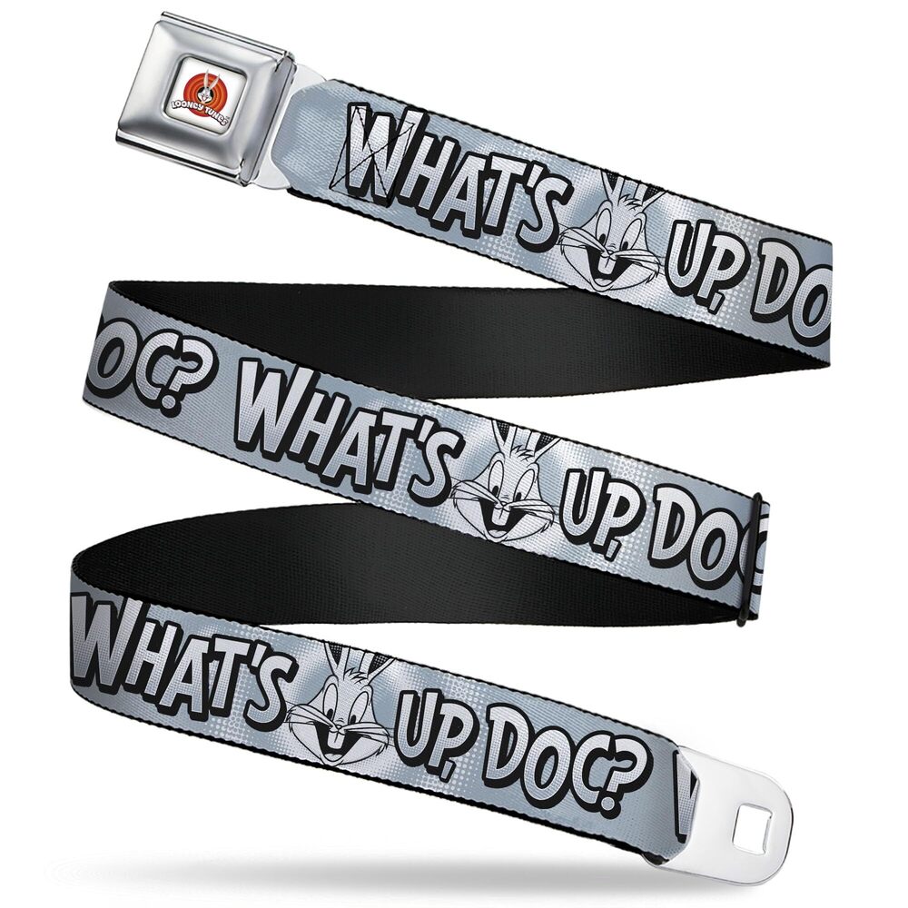 8340 Looney Tunes Belt, Seatbelt Buckle, Bugs Bunny Whats Up Doc Pose